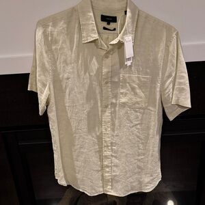 Vince Men's Light Cream Button Down Shirt